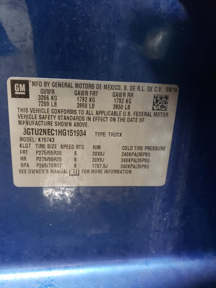 3GTU2NEC1HG151934 GMC SIERRA 2017