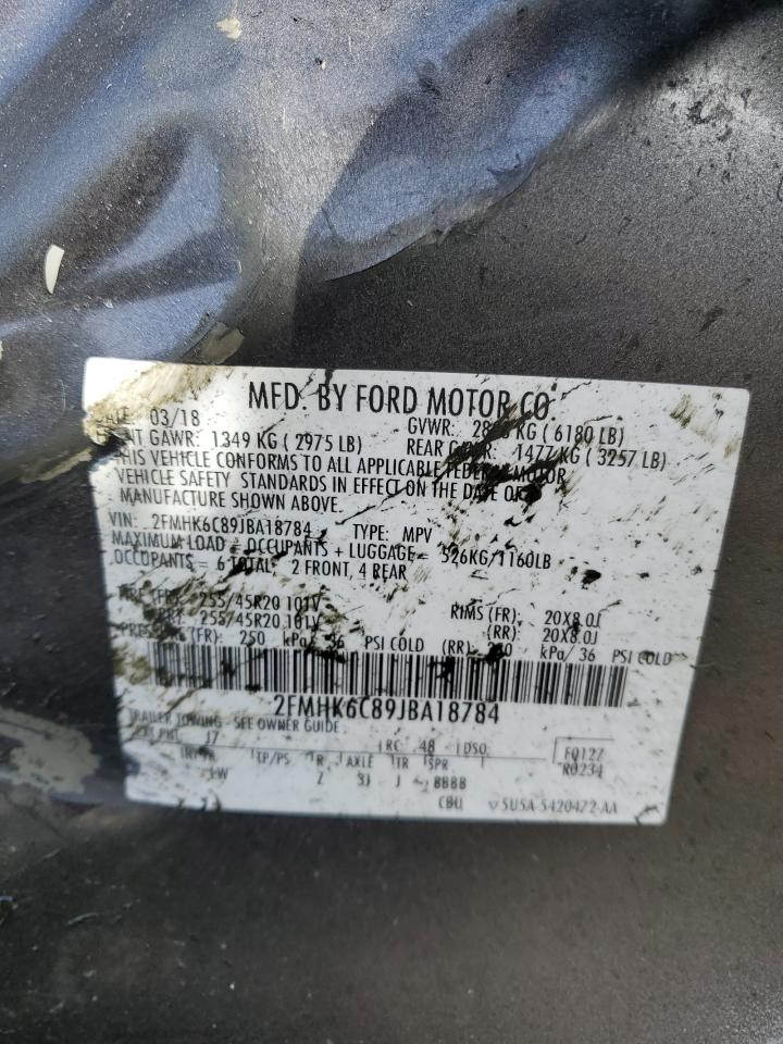 2FMHK6C89JBA18784 FORD FLEX 2018
