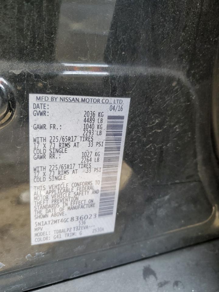 5N1AT2MT4GC836023 NISSAN ROGUE 2016