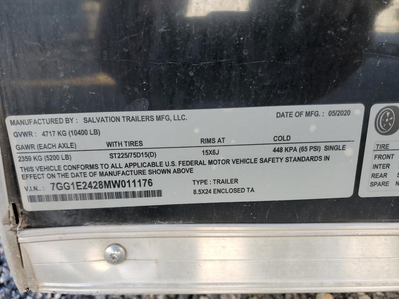 7GG1E2428WM011176 SLVT ALL Models 2021