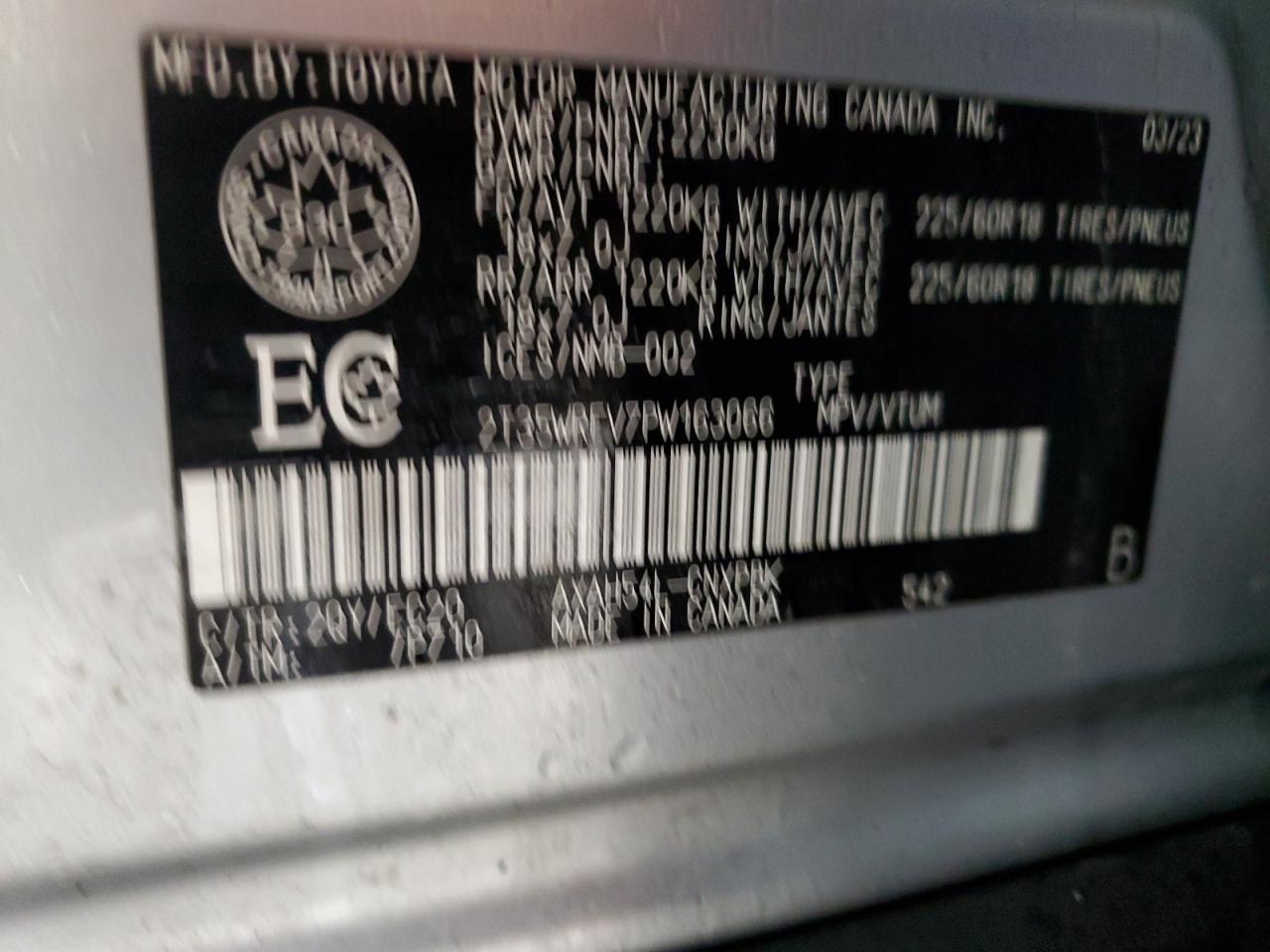2T35WRFV7PW163066 TOYOTA RAV4 2023
