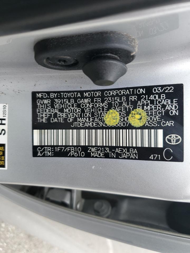 JTDEAMDE3NJ056807 TOYOTA COROLLA 2022