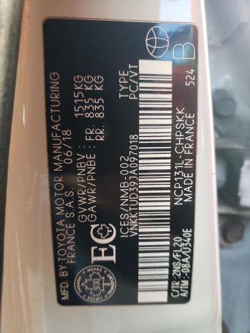 2018 TOYOTA YARIS L - VNKKTUD39JA097018
