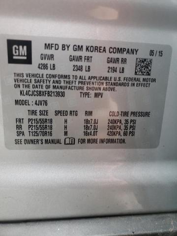 2015 Buick Encore VIN: KL4CJCSBXFB213930 Lot: 39161564