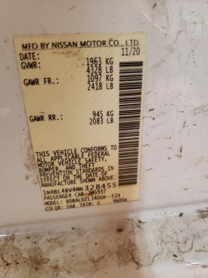 1N4BL4BV4MN328455 NISSAN ALTIMA 2021