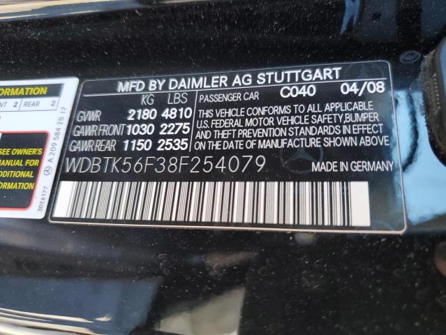 WDBTK56F38F254079 2008 Mercedes-Benz Clk 350