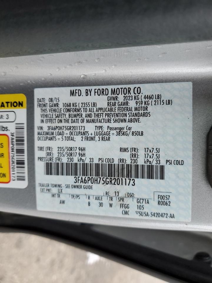 3FA6P0H75GR201173 FORD FUSION 2016