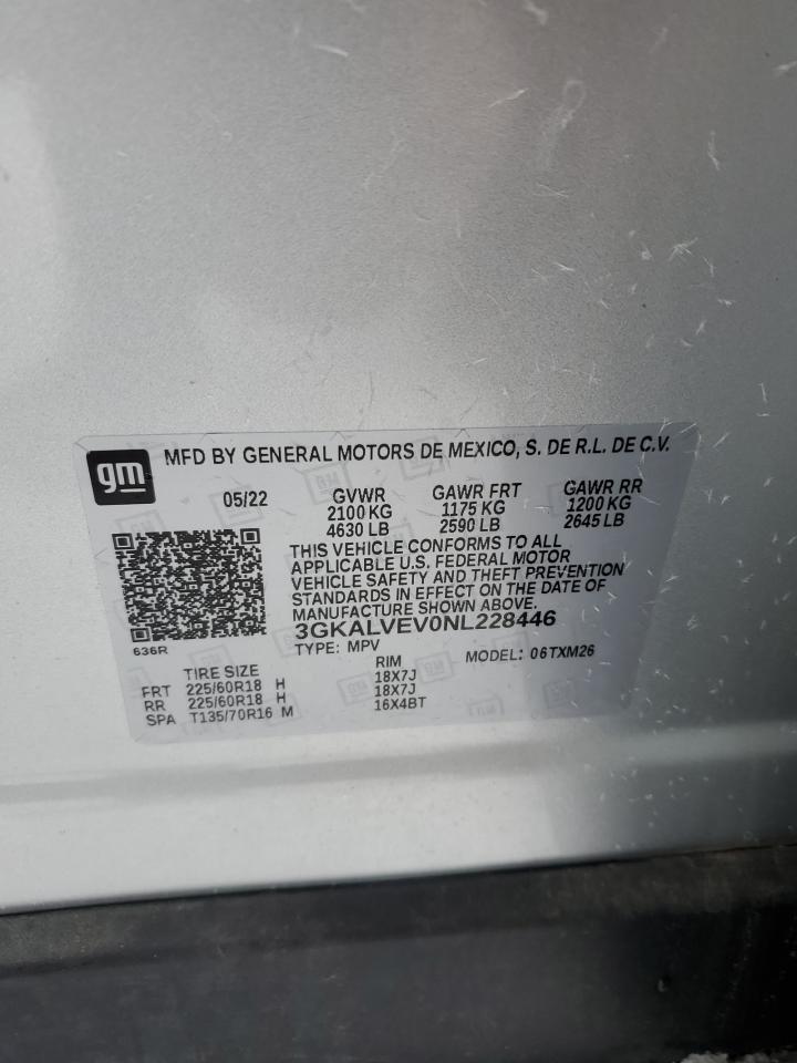 3GKALVEV0NL228446 2022 GMC Terrain Slt
