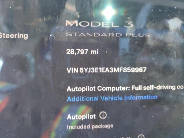 5YJ3E1EA3MF859967 | 2021 TESLA MODEL 3