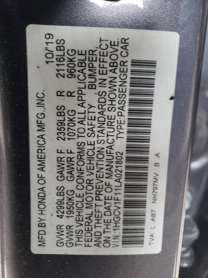 1HGCV1F11LA021802 HONDA ACCORD 2020