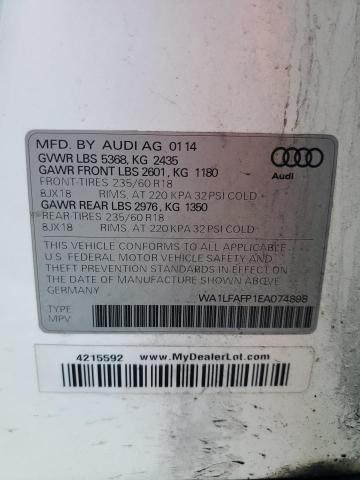 VIN WA1LFAFP1EA074898 2014 Audi Q5, Premium Plus no.12