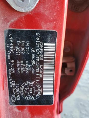 2013 Hyundai Accent Gls VIN: KMHCT4AE4DU401499 Lot: 40749444