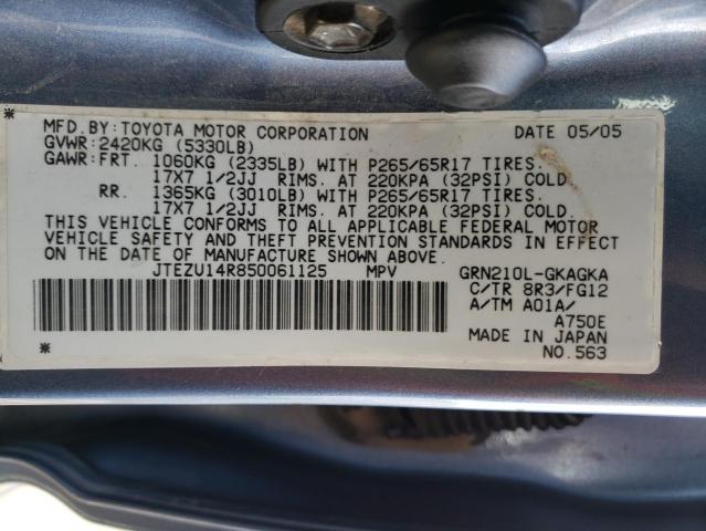 Image 13 of 2005 Toyota 4Runner salvage vehicle - Lot #38609764 at Copart