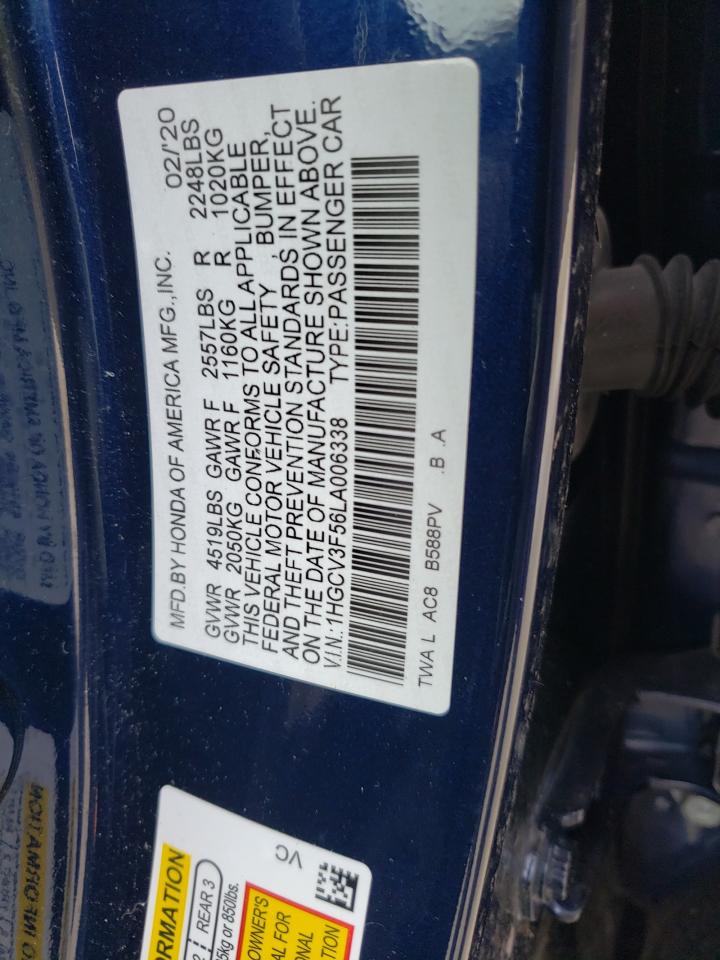 1HGCV3F56LA006338 HONDA ACCORD 2020