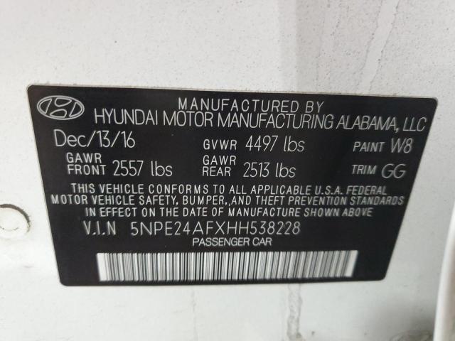 5NPE24AFXHH538228 | 2017 HYUNDAI SONATA SE