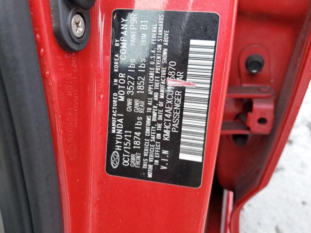 2012 Hyundai Accent Gls VIN: KMHCT4AEXCU145870 Lot: 39861834