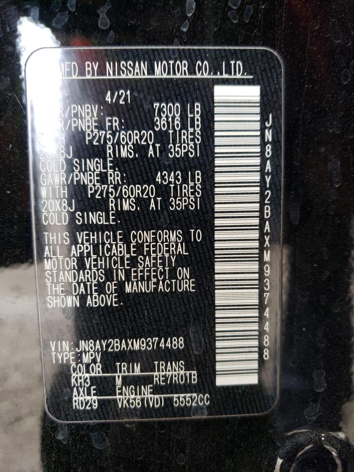 JN8AY2BAXM9374488 NISSAN ARMADA 2021
