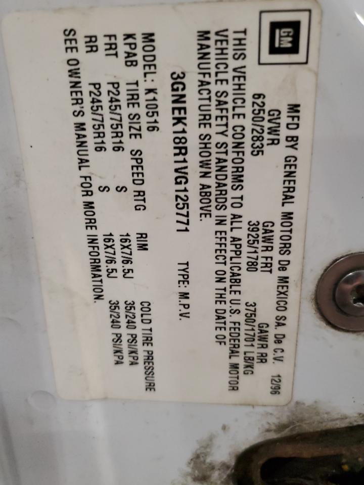 3GNEK18R1VG125771 1997 Chevrolet Tahoe K1500