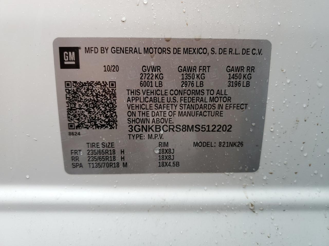 3GNKBCRS8MS512202 CHEVROLET BLAZER 2021