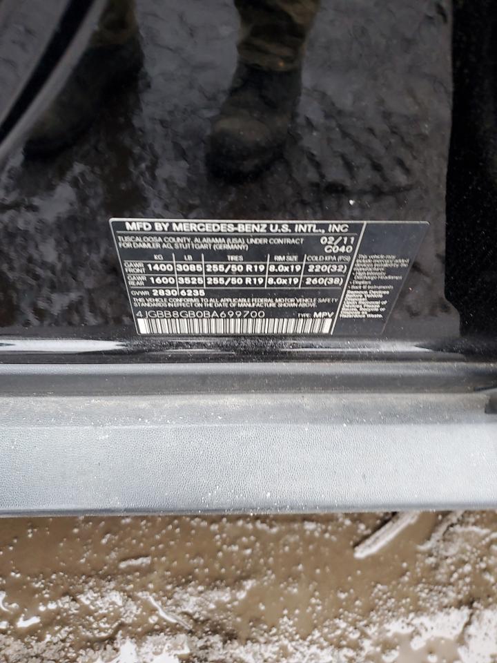 4JGBB8GB0BA699700 2011 Mercedes-Benz Ml 350 4Matic