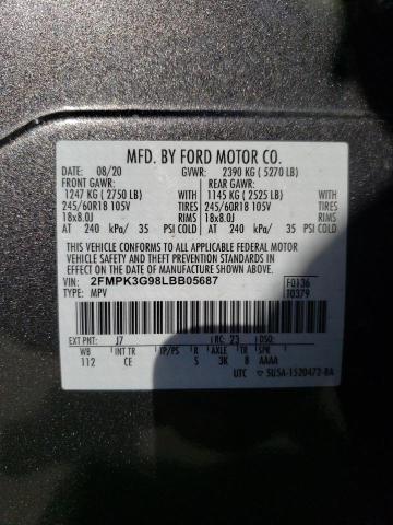 2FMPK3G98LBB05687 | 2020 FORD EDGE SE