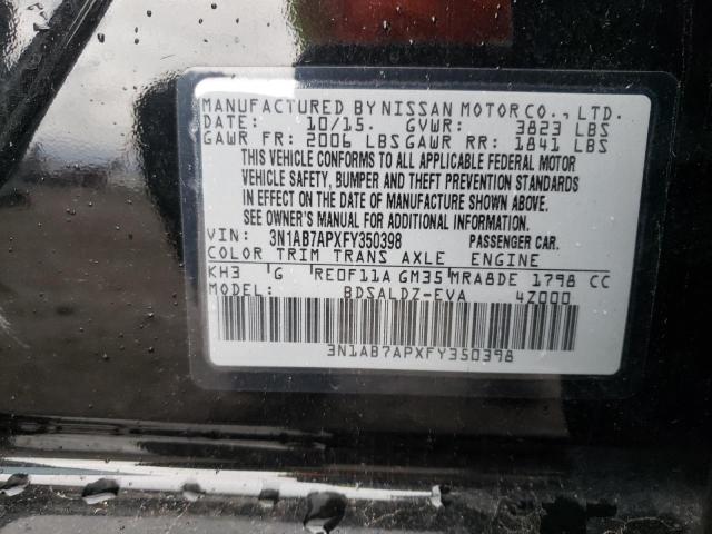 3N1AB7APXFY350398 | 2015 NISSAN SENTRA S