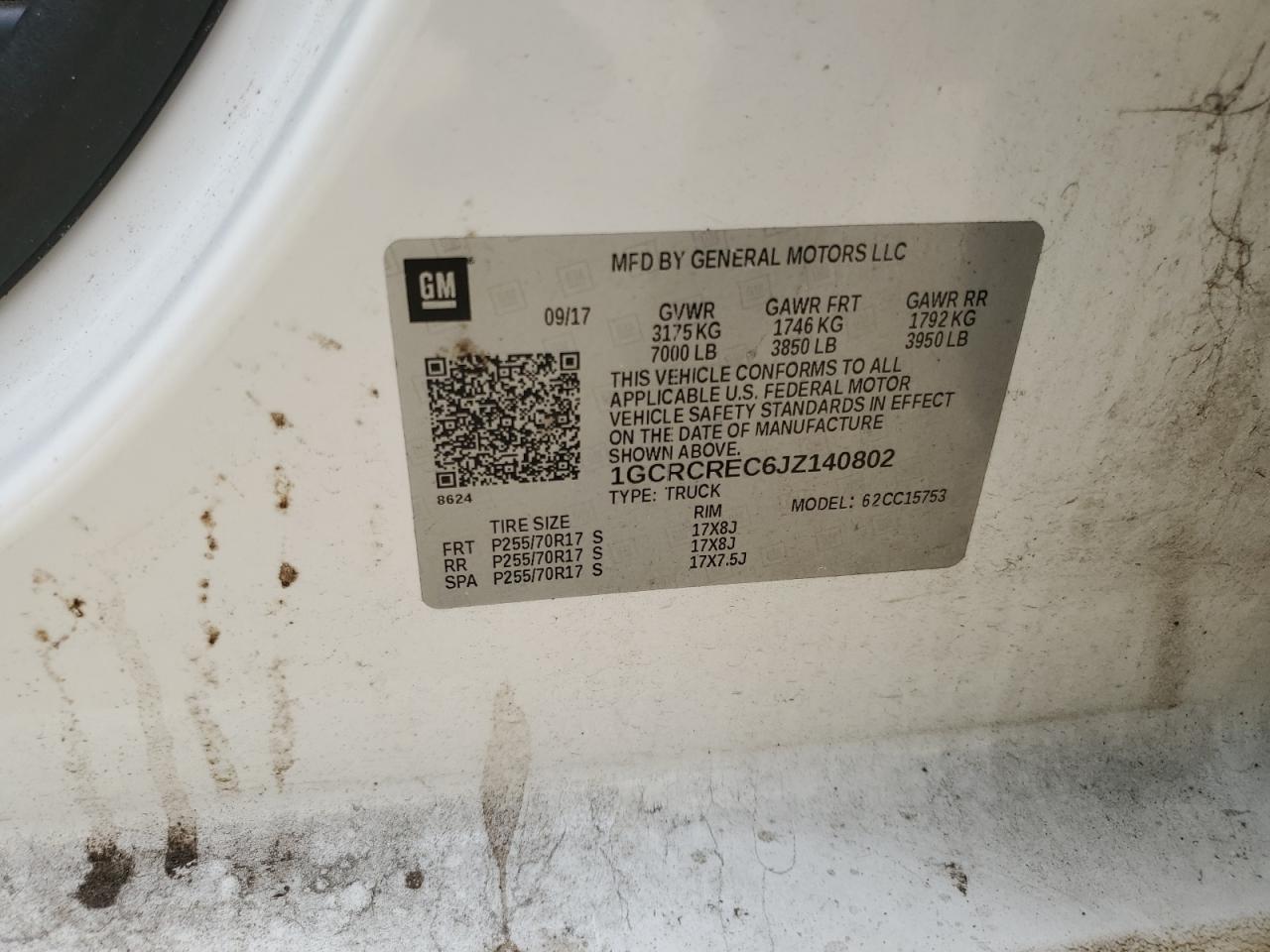 1GCRCREC6JZ140802 CHEVROLET ALL Models 2018