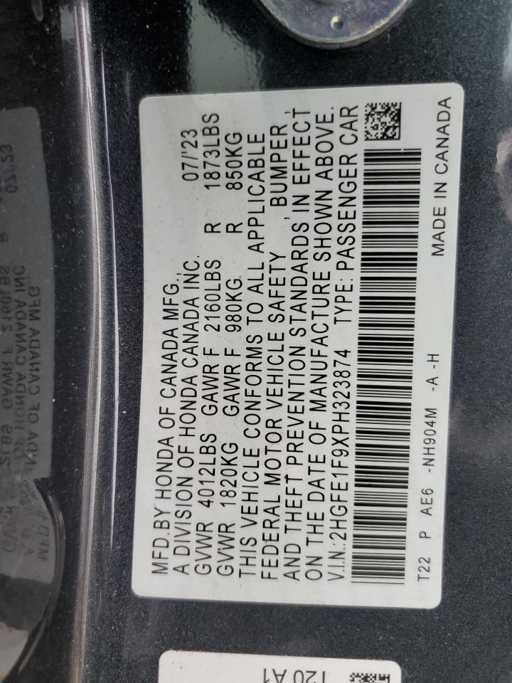 2HGFE1F9XPH323874 HONDA CIVIC 2023