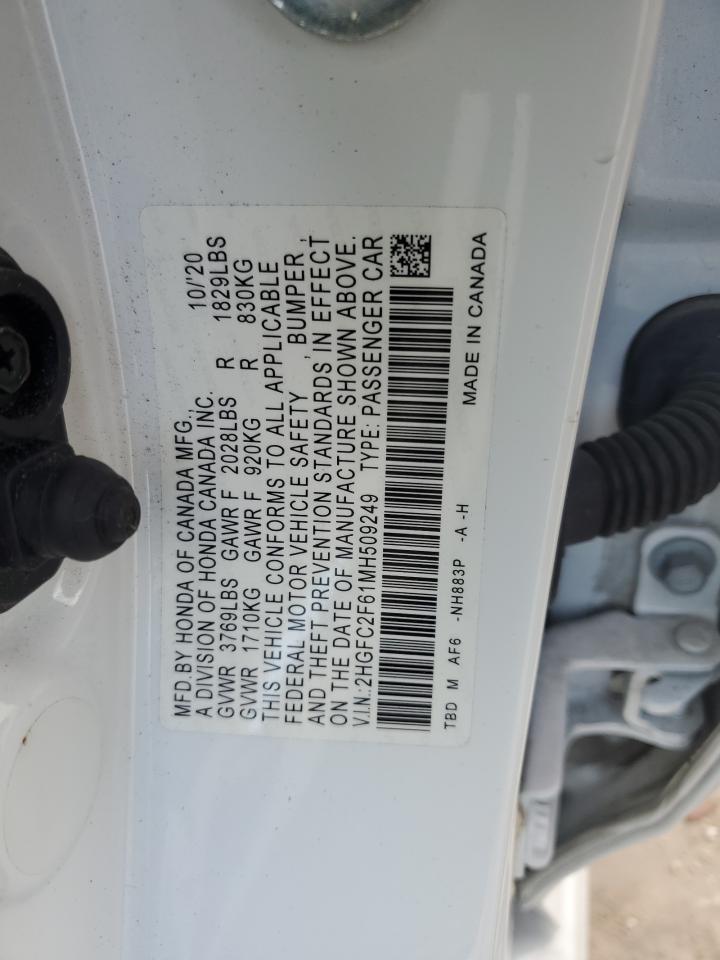 2HGFC2F61MH509249 HONDA CIVIC 2021