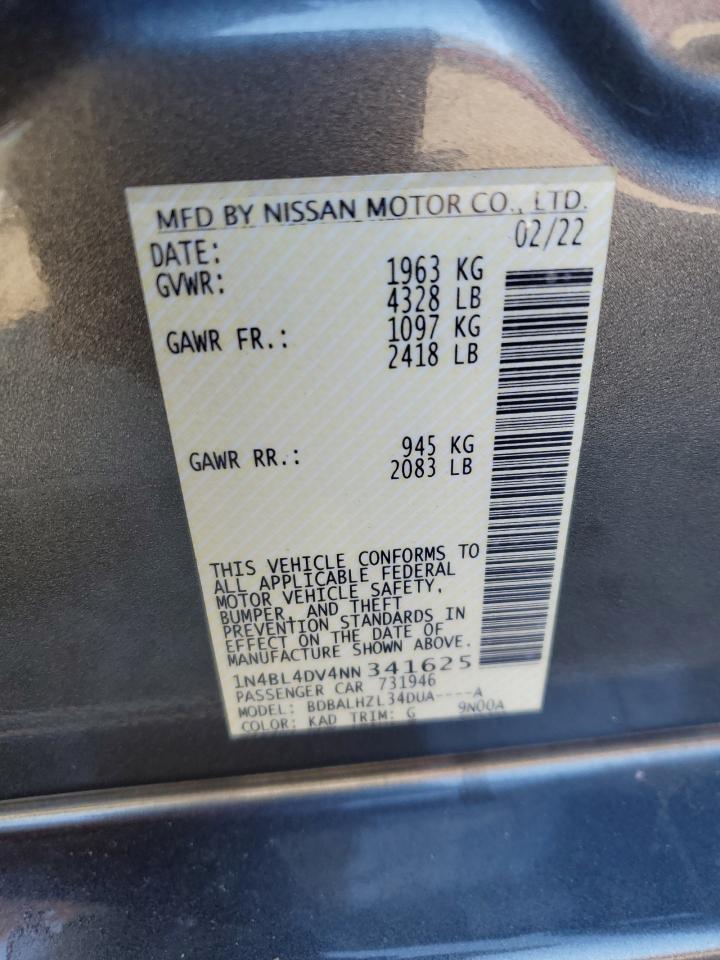 1N4BL4DV4NN341625 NISSAN ALTIMA 2022