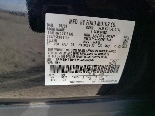 1FMSK7BH8MGA96256 FORD EXPLORER 2021