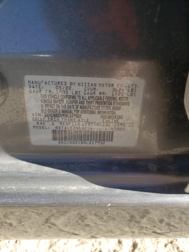 3N1CN8DV8NL847932 NISSAN VERSA 2022