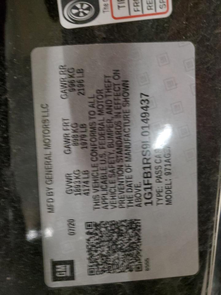 1G1FB1RS9L0149437 CHEVROLET CAMARO 2020
