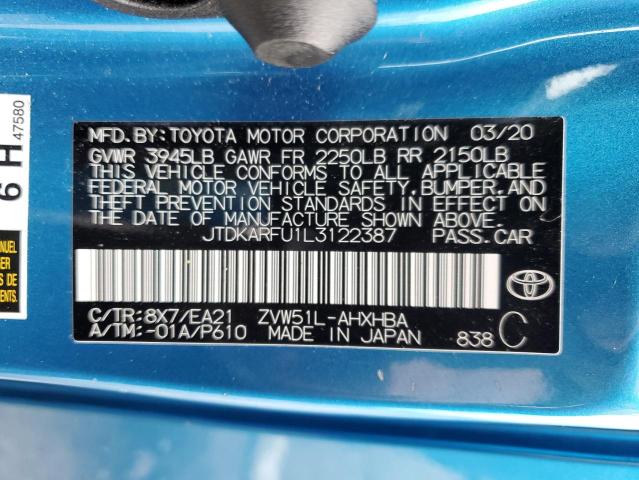 2020 TOYOTA PRIUS L - JTDKARFU1L3122387