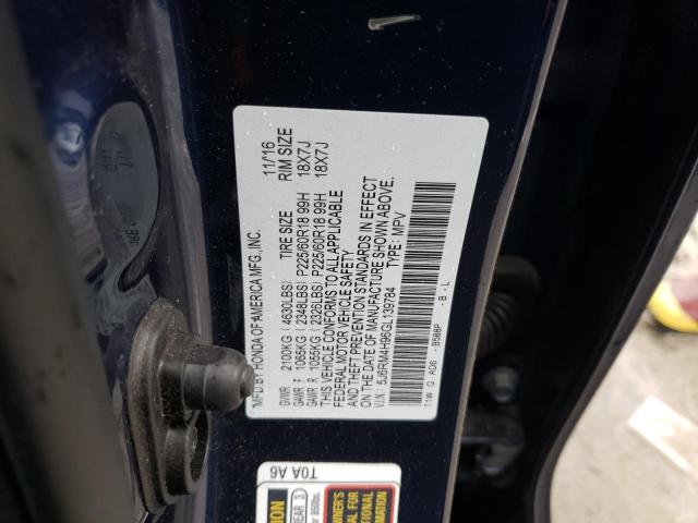 2016 HONDA CR-V TOURI - 5J6RM4H96GL139784