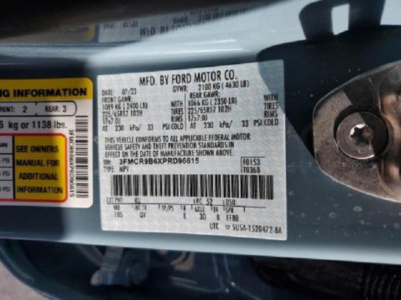 3FMCR9B6XPRD96615 FORD BRONCO 2023