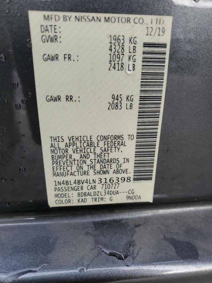 1N4BL4BV4LN316398 NISSAN ALTIMA 2020