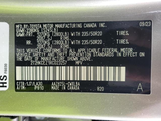 2024 LEXUS NX 350H BA 2T2HKCEZ1RC023257