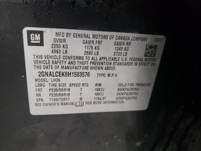 2017 CHEVROLET EQUINOX LT - 2GNALCEK8H1583576