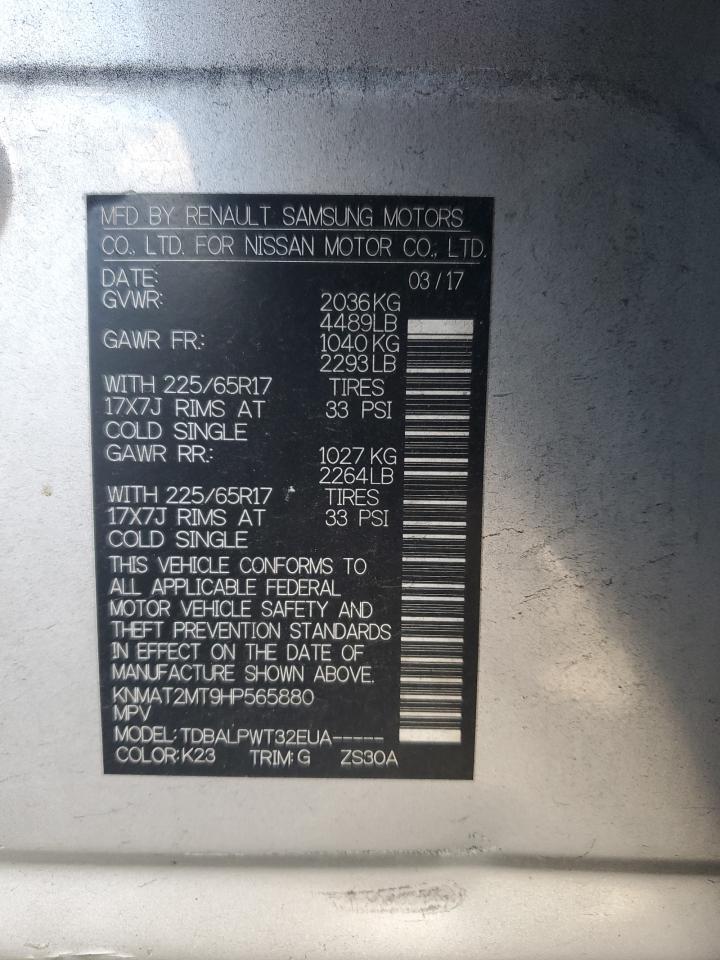 KNMAT2MT9HP565880 NISSAN ROGUE 2017