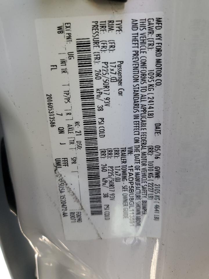 1FADP5BU8GL113591 FORD CMAX 2016