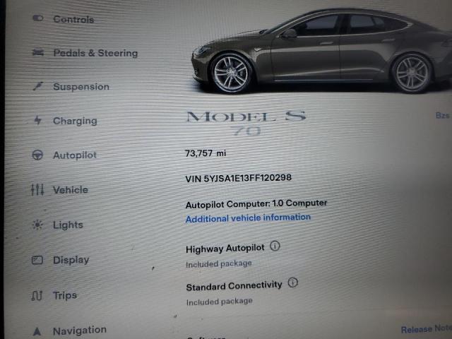 5YJSA1E13FF120298 | 2015 TESLA MODEL S