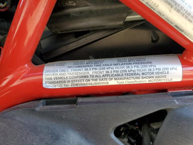 2019 DUCATI SPORT CLAS - ZDMVABDS8JB003538