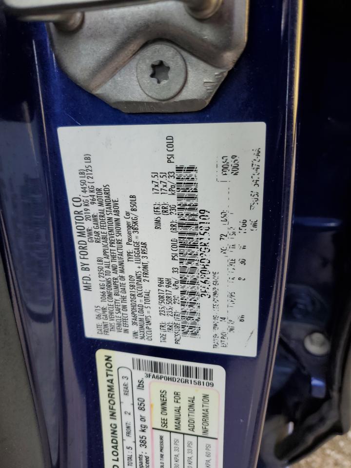 3FA6P0HD2GR158109 FORD FUSION 2016