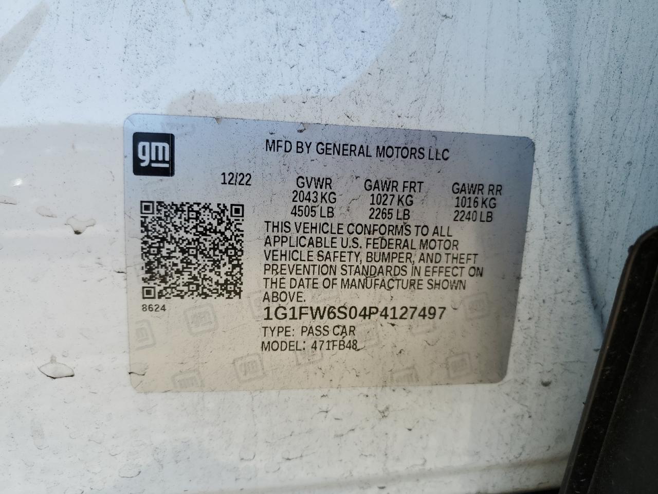 1G1FW6S04P4127497 CHEVROLET BOLT 2023