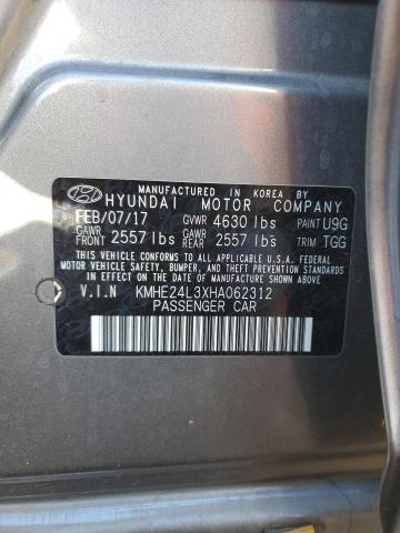 KMHE24L3XHA062312 | 2017 HYUNDAI SONATA HYB