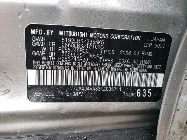 2022 MITSUBISHI OUTLANDER - JA4J4VA83NZ036711