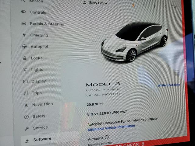 5YJ3E1EBXLF667257 | 2020 TESLA MODEL 3