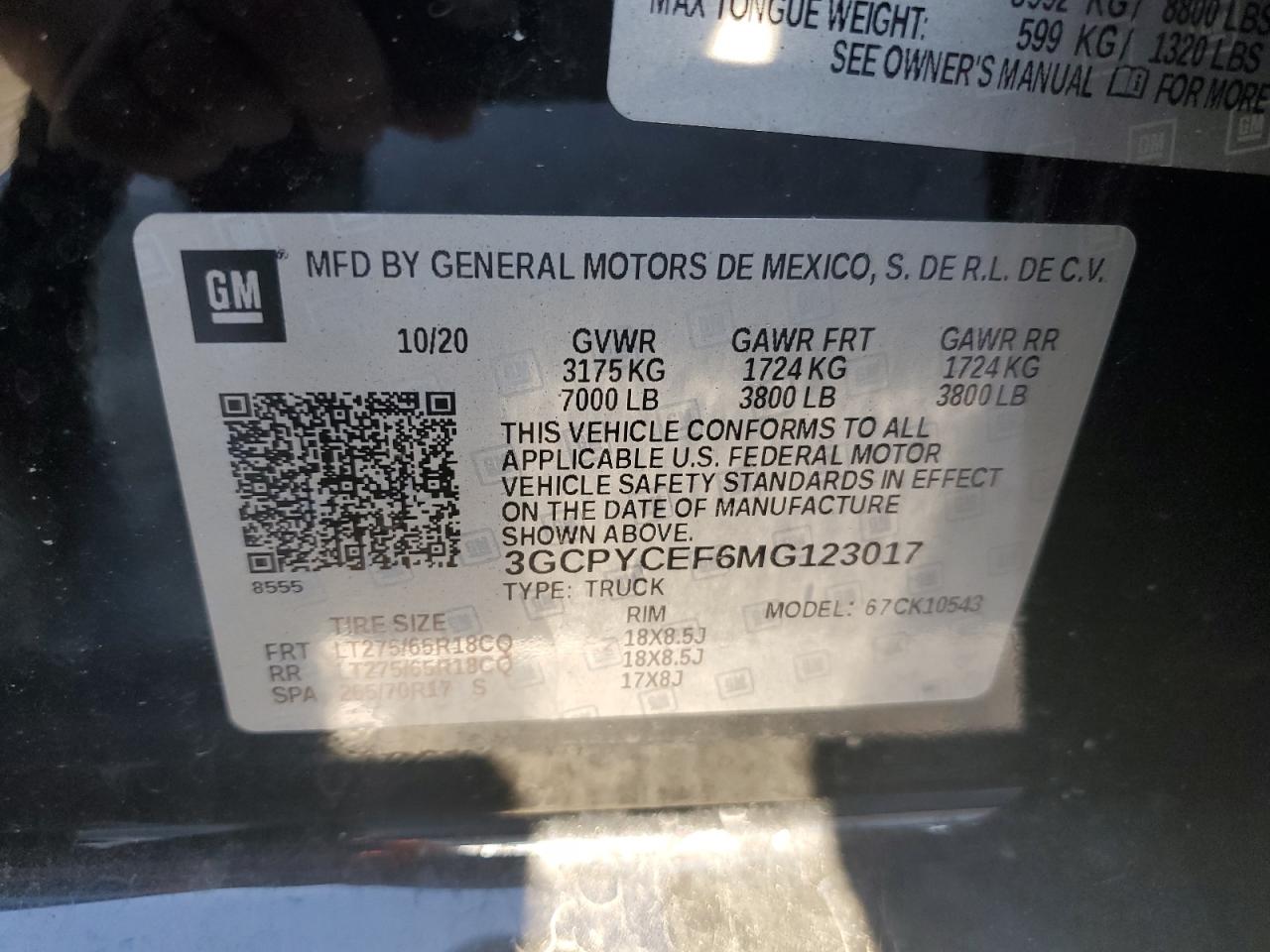 3GCPYCEF6MG123017 CHEVROLET ALL Models 2021