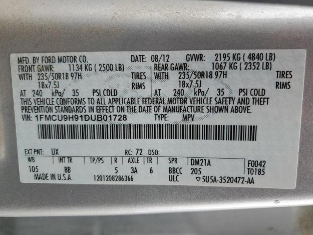 1FMCU9H91DUB01728 | 2013 Ford escape sel